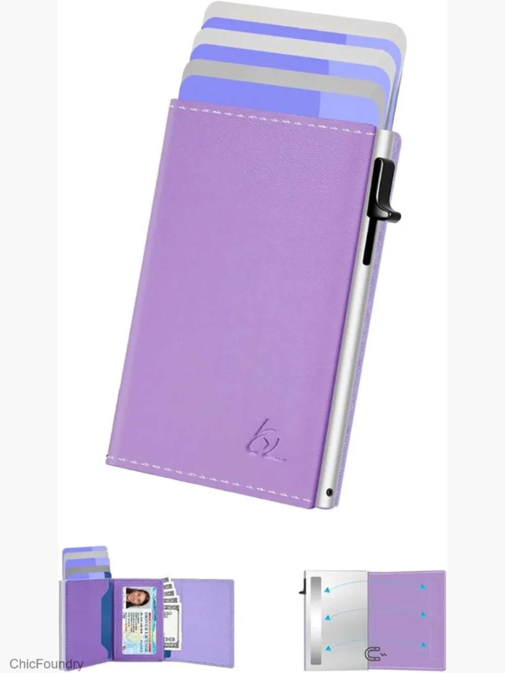 Pop Up Card Holder Wallet RFID Blocking Slim Minimalist Front Pocket 9-14 Cards